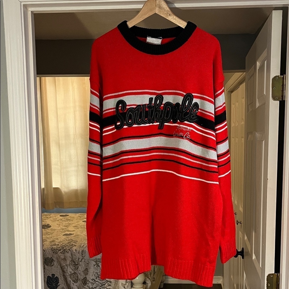 South Pole Denim Co. Authentic Collection Men’s Sweater Size XL Red/Gray/White